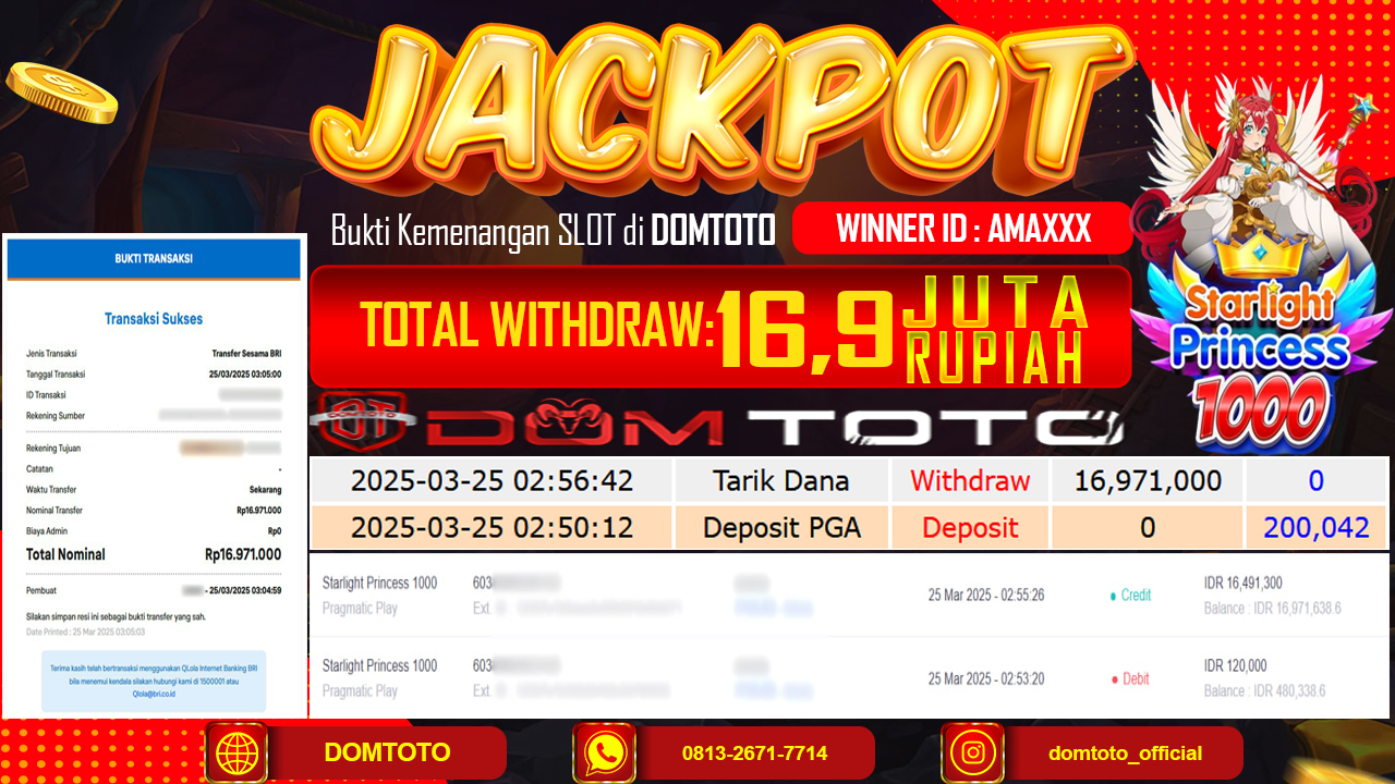JACKPOT SLOT STARLIGHT PRINCESS 1000 25 MARET 2025